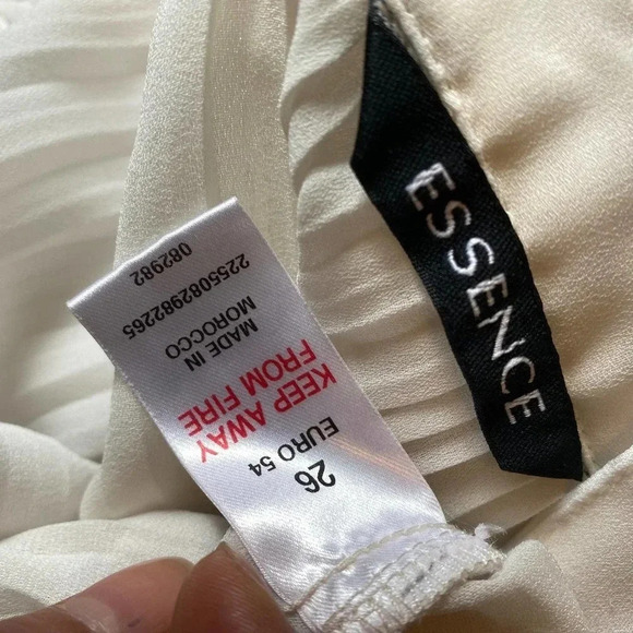 VTG Essence Mesh Pleated White Slip Button Down Shirt Women Size 3X/26 Fairy - Picture 4 of 7